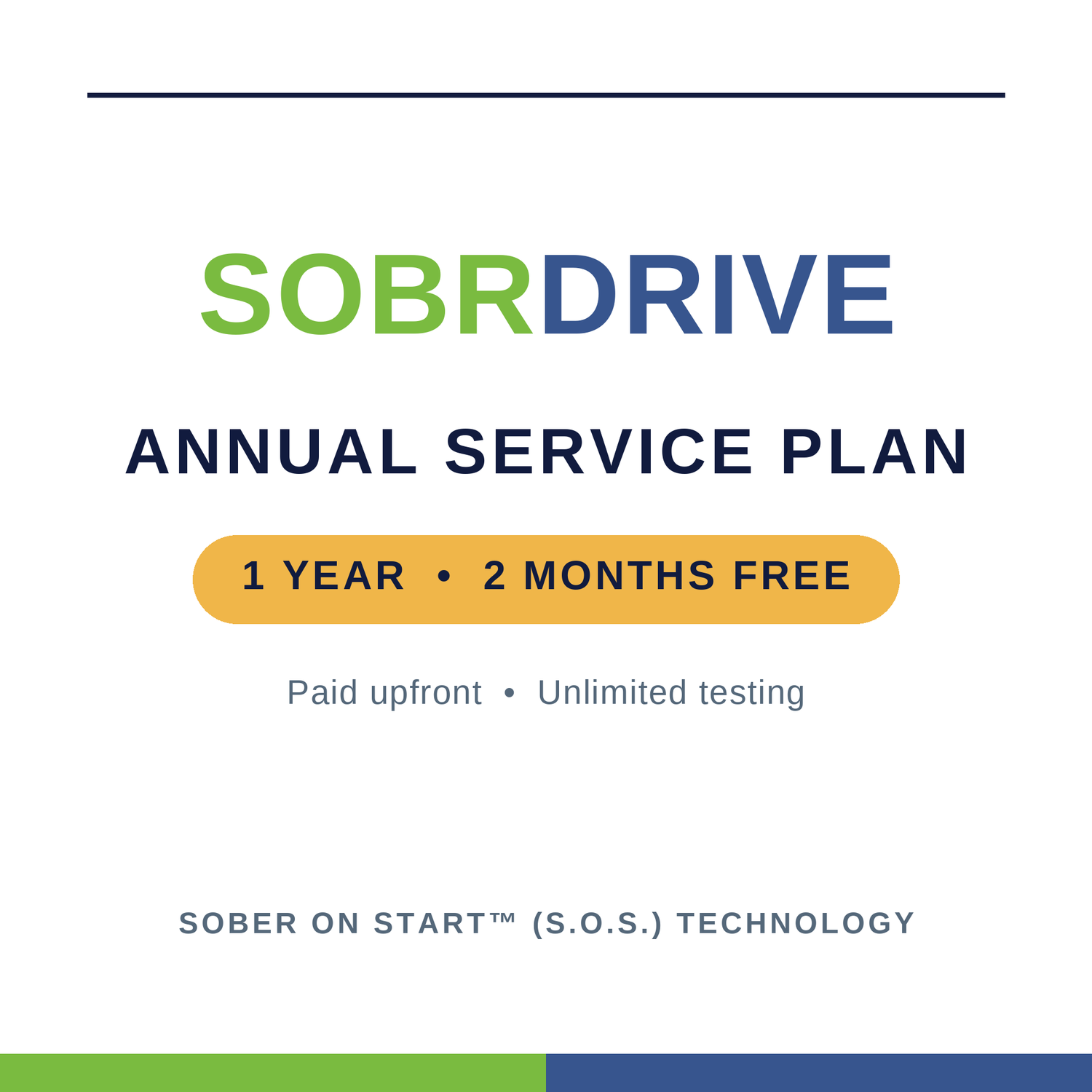 SOBRDRIVE Annual Service Plan — 1 year, 2 months free